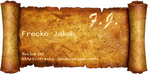 Frecko Jakab névjegykártya